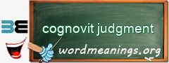 WordMeaning blackboard for cognovit judgment